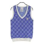 JUN&amp;ROPE Jun and Rope V шея вязаный лучший окантовка diamond рисунок оттенок голубого M Golf одежда женский 
