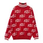 JACK BUNNY Jack ba колено ta-toru шея вязаный свитер Logo общий рисунок оттенок красного 1 Golf одежда женский 