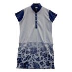 HEAL CREEK Heal Creek короткий рукав One-piece полоса × цветочный принт темно-синий серия 42 Golf одежда женский 
