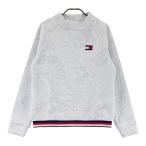 TOMMY HILFIGER GOLF トミー ヒルフィガーゴルフ  モックネック スウェットトレーナー ジャガードロゴ 総柄 ホワイト系 M ゴルフウェア レディース
