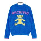 ARCHIVIOaruchibio2023 год mok шея вязаный свитер велюр молдинг Bear оттенок голубого 38 Golf одежда женский 