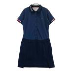 TOMMY HILFIGER GOLF Tommy Hilfiger Golf короткий рукав Polo One-piece Logo полоса рисунок темно-синий серия S Golf одежда женский 