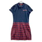 BEAMS GOLF Beams Golf короткий рукав One-piece в клетку темно-синий серия L Golf одежда женский 