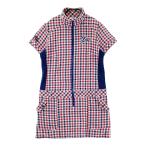 FILA GOLF filler Golf половина Zip футбол короткий рукав One-piece в клетку оттенок белого L Golf одежда женский 