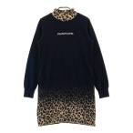PEARLY GATES Pearly Gates с высоким воротником длинный рукав вязаный One-piece Leopard рисунок оттенок черного 0 Golf одежда женский 