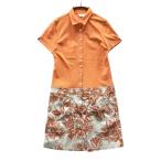 ADABAT Adabat короткий рукав Polo One-piece botanikaru рисунок orange серия 36 Golf одежда женский 