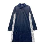 23 район GOLFnijuu thank Golf гонки переключатель длинный рукав Polo One-piece темно-синий серия S~M Golf одежда женский 