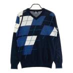MUNSING WEAR Munsingwear одежда MGM0JL01X шерсть . длинный рукав вязаный свитер в клетку темно-синий серия M Golf одежда мужской 