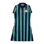 MUNSING WEAR Munsingwear одежда ×SODE KAHO MGWLGJ04W короткий рукав One-piece полоса рисунок темно-синий серия M Golf одежда женский 