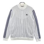 ADIDAS GOLF Adidas Golf GV1191 подкладка есть вязаный Zip жакет полоса рисунок оттенок белого L Golf одежда мужской 