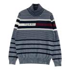 TOMMY HILFIGER GOLF Tommy Hilfiger Golf ta-toru шея длинный рукав вязаный свитер окантовка рисунок серый серия LL Golf одежда мужской 