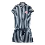 FILA GOLF filler Golf короткий рукав One-piece полоса рисунок темно-синий серия M Golf одежда женский 