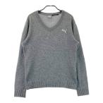 PUMA GOLF Puma Golf шерсть .V шея вязаный свитер серый серия L Golf одежда мужской 