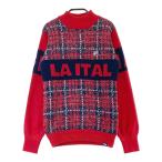 FILA GOLF filler Golf шерсть . с высоким воротником вязаный свитер в клетку оттенок красного M Golf одежда женский 