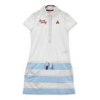 LE COQ GOLF Le Coq Golf короткий рукав Polo One-piece окантовка рисунок оттенок белого M Golf одежда женский 