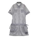 FILA GOLF filler Golf короткий рукав Polo One-piece полоса рисунок серый серия L Golf одежда женский 