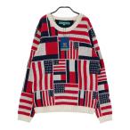[ новый товар ]TOMMY HILFIGER GOLF Tommy Hilfiger Golf вырез лодочкой длинный рукав вязаный свитер общий рисунок оттенок красного LL Golf одежда женский 