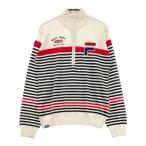 FILA GOLF filler Golf шерсть . половина Zip вязаный свитер окантовка рисунок оттенок бежевого LL Golf одежда женский 