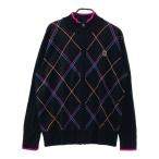 EDWIN GOLF Edwin Golf шерсть . вязаный Zip жакет оттенок черного XL Golf одежда мужской 