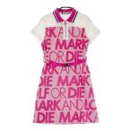 MARK&amp;LONA Mark and rona половина Zip короткий рукав Polo One-piece Logo общий рисунок розовый серия 36 Golf одежда женский 