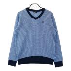 MUNSING WEAR Munsingwear одежда шерсть .V шея вязаный свитер оттенок голубого L Golf одежда мужской 