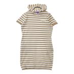 BEAMS GOLF Beams Golf 2024 год модели с капюшоном короткий рукав вязаный One-piece окантовка рисунок оттенок коричневого M Golf одежда женский 