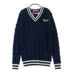 BEAMS GOLF Beams Golf V шея длинный рукав вязаный свитер темно-синий серия S Golf одежда мужской 