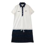 ADIDAS GOLF Adidas Golf N55109 короткий рукав One-piece полоса рисунок оттенок белого M Golf одежда женский 