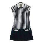 LE COQ GOLF Le Coq Golf короткий рукав One-piece окантовка рисунок оттенок черного M Golf одежда женский 