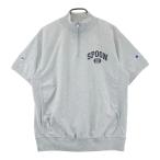BEAMS GOLF Beams Golf ×CHAMPION половина Zip короткий рукав футболка серый серия XL Golf одежда мужской 