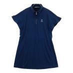 LANVIN SPORT Lanvin sport половина Zip короткий рукав туника One-piece полоса рисунок темно-синий серия 38 Golf одежда женский 