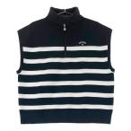 CALLAWAY Callaway половина Zip вязаный лучший окантовка рисунок оттенок черного L Golf одежда женский 