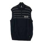 HUGO BOSS GREEN Hugo Boss зеленый половина Zip вязаный лучший оттенок черного M Golf одежда мужской 