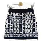PEARLY GATES Pearly Gates вязаный юбка шерсть . боковой Zip Logo общий рисунок темно-синий серия 1 Golf одежда женский 