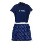 PING булавка с высоким воротником короткий рукав One-piece темно-синий серия S Golf одежда женский 