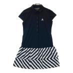 LE COQ GOLF Le Coq Golf короткий рукав One-piece полоса рисунок оттенок черного L Golf одежда женский 