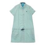 [ прекрасный товар ]ADIDAS GOLF Adidas Golf короткий рукав One-piece окантовка рисунок оттенок зеленого L Golf одежда женский 