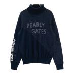 PEARLY GATES Pearly Gates 2024 год модели ta-toru шея длинный рукав вязаный свитер точка рисунок темно-синий серия 2 Golf одежда женский 