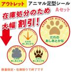 【アウトレット】動物の足型シール 床・壁用 4枚組 誘導シール かわいい 子供向け