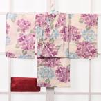[ новый продукт ] детский One-piece юката 3 позиций комплект /2442-1529/W-1/Misayama/ One-piece / неотбеленная ткань земля . фиолетовый . цветок /120cm/ хлопок 100%/ сделано в Китае 
