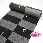 【在庫処分品】小紋着尺/12-NK/(NK1700)/正絹/グレー/市松/鹿の子/うさぎ/小紋/反物