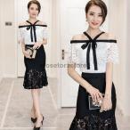 ブラウス 花柄 レース オフショルダ