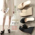 14センチ サンダル レディース 歩きやすい 旅行 厚底 ウェッジソール ミュール サボ 白 黒 コンフォートサボサンダル レディース オープントゥ フラットフォーム