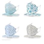 クリスマスマスク 不織布 50枚入 KF94 10個包装 使い捨て スノーフレーク 雪柄 4層構造 成人 韓国風 3D立体 柳葉型 聖夜パーティー イベント マスク