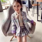 ショッピング入学式 スーツ 女の子 入学式 スーツ 女の子 卒園式 子供服 フォーマルスーツ ジャケット スカート ブラウス チェック柄 七五三 発表会 カジュアル 100 110 120 130 140 150 160cm