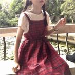 森ガールワンピースレディースノースリーブチェック柄キャミワンピコットンロング丈シンプル￥￥/体型カバー￥￥/マキシ丈ワンピース