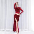  Berry танцевальный костюм 2 позиций комплект бальные танцы женский урок надеты верх и низ выставить длинный рукав фитнес tops тренировка одежда украшен блестками имеется юбка 