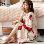  пижама неглиже весна лето женский симпатичный салон одежда короткий рукав One-piece длинный длина свободно неглиже часть магазин надеты Nitro -p материнство - One-piece 