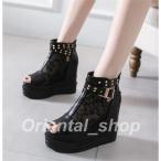 ブーツサンダルレディースインソールハイヒールレース厚底サンダルウェッジサンダル歩きやすい夏走れるお洒落シューズ2021夏