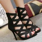 ブーツサンダルクロスストラップブーツサンダルブーツサンダルエードブーツグラディエーターオシャレサンダルハイヒール